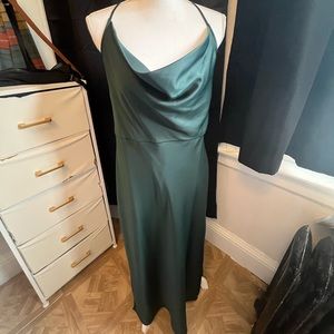 Taylor Emerald Maxi Satin Gown